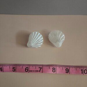 White Seashell Clip-On Earrings | Coastal Summer Jewelry